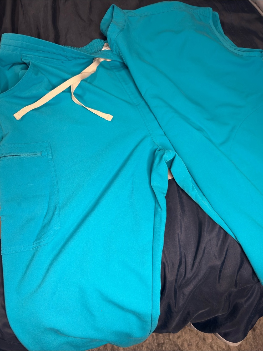 Figs Teal Medical Scrub Top and Bottom